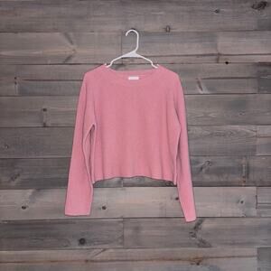 SABLYN | Pink Ribbed Cashmere Cropped Sweater Sz S